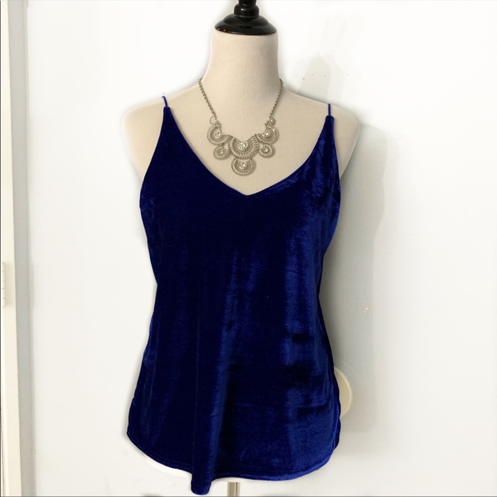 Shinestar Blue Velvet Tank Top Small